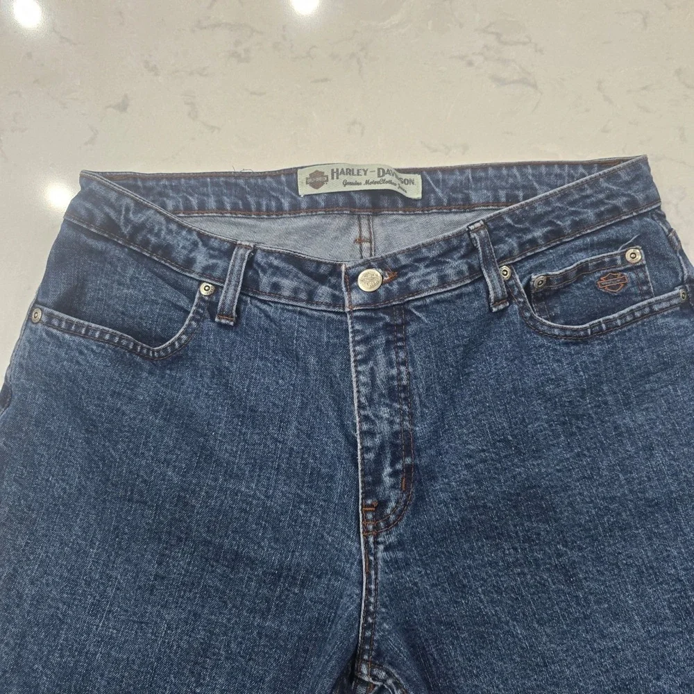 Harley Davidson Womens Bootcut Jeans Dark Wash Biker Moto Y2K Size 12